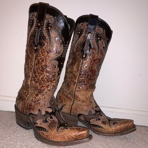 LUCCHESE crystal embellished cowboy boots